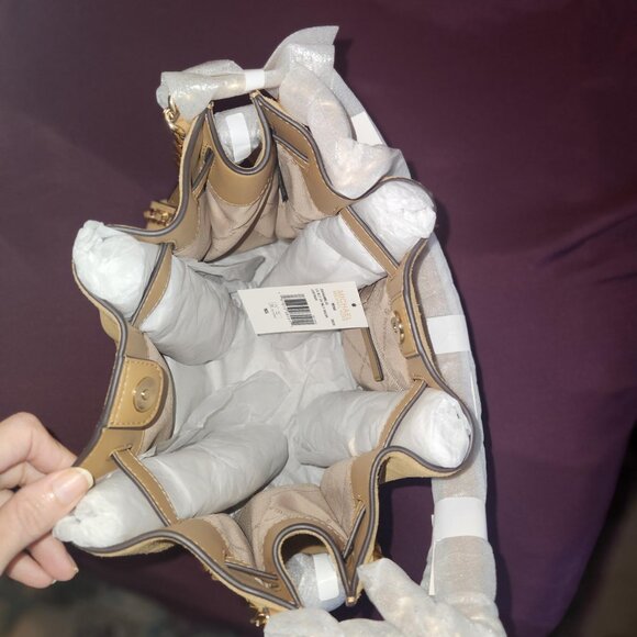 Michael Kors Mina Large Suede Chain Shoulder Bag - Picture 7 of 16